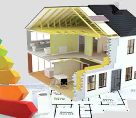 Τομή κατοικίας με εφαρμογή θερμοπρόσοψης και ενεργειακή κλάση