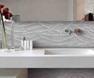 Μοντέρνο χτιστό έπιπλο μπάνιου με ενσωματωμένο νιπτήρα