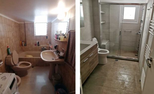 Έργο ανακαίνισης μπάνιου στην Καλλιθέα πριν και μετά