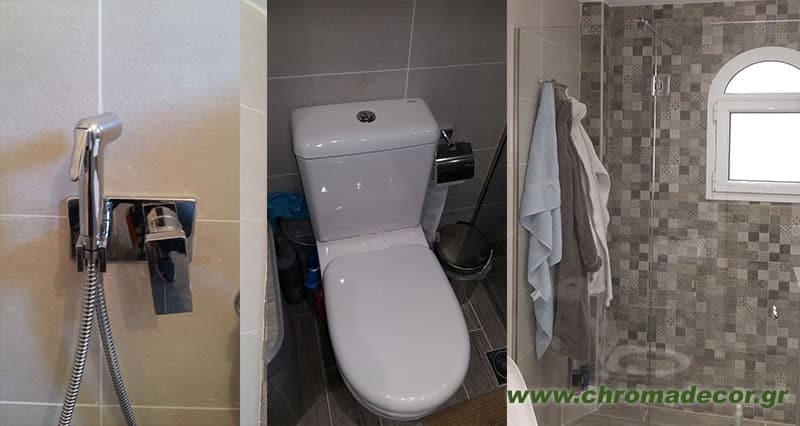 Τοποθέτηση ειδών υγιεινής σε ανακαινισμένο μπάνιο στον Άλιμο